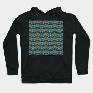 Striped Geometric Mountains Hoodie